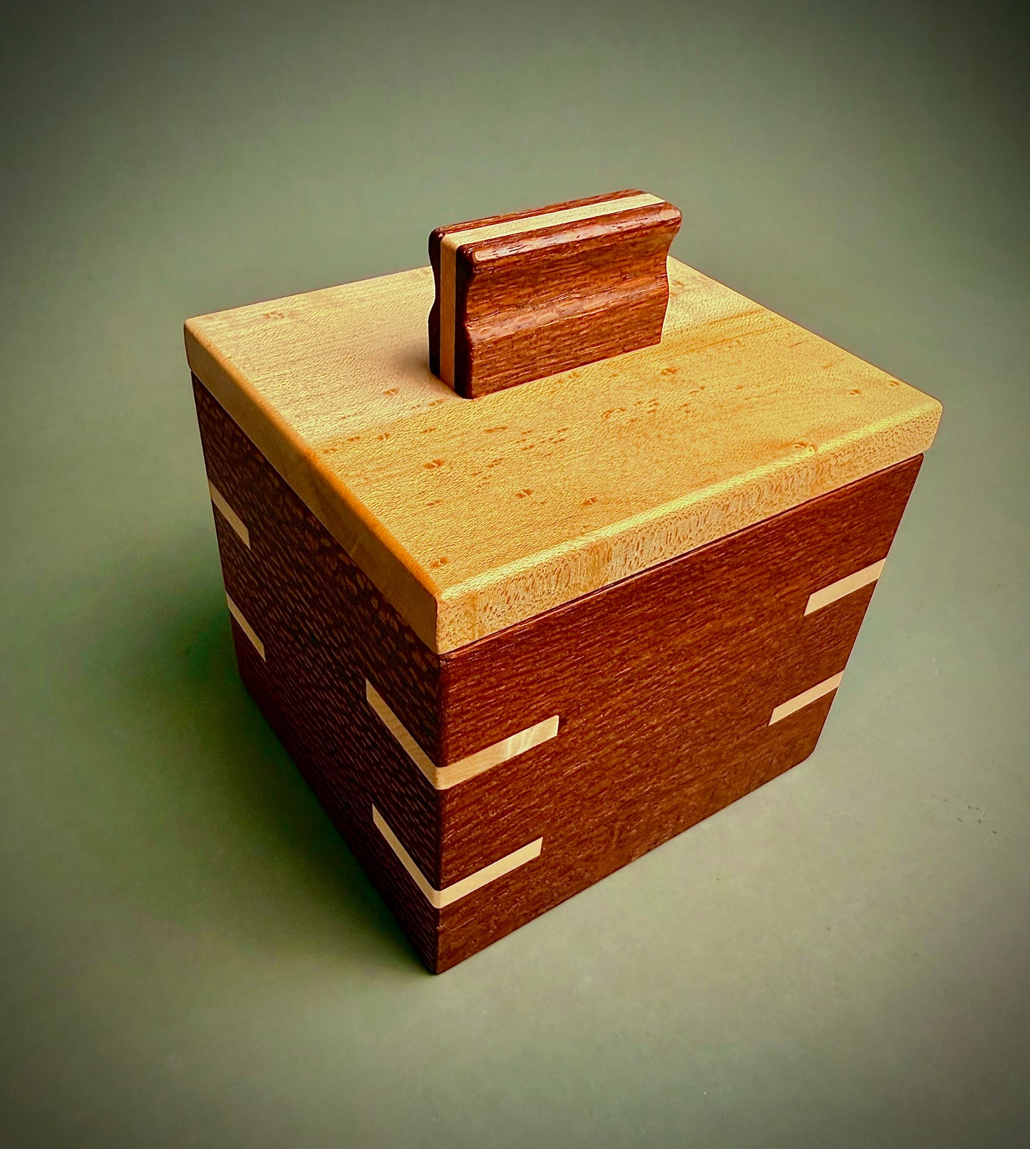 Handcrafted Leopard Wood and Birdseye Maple Keepsake Box