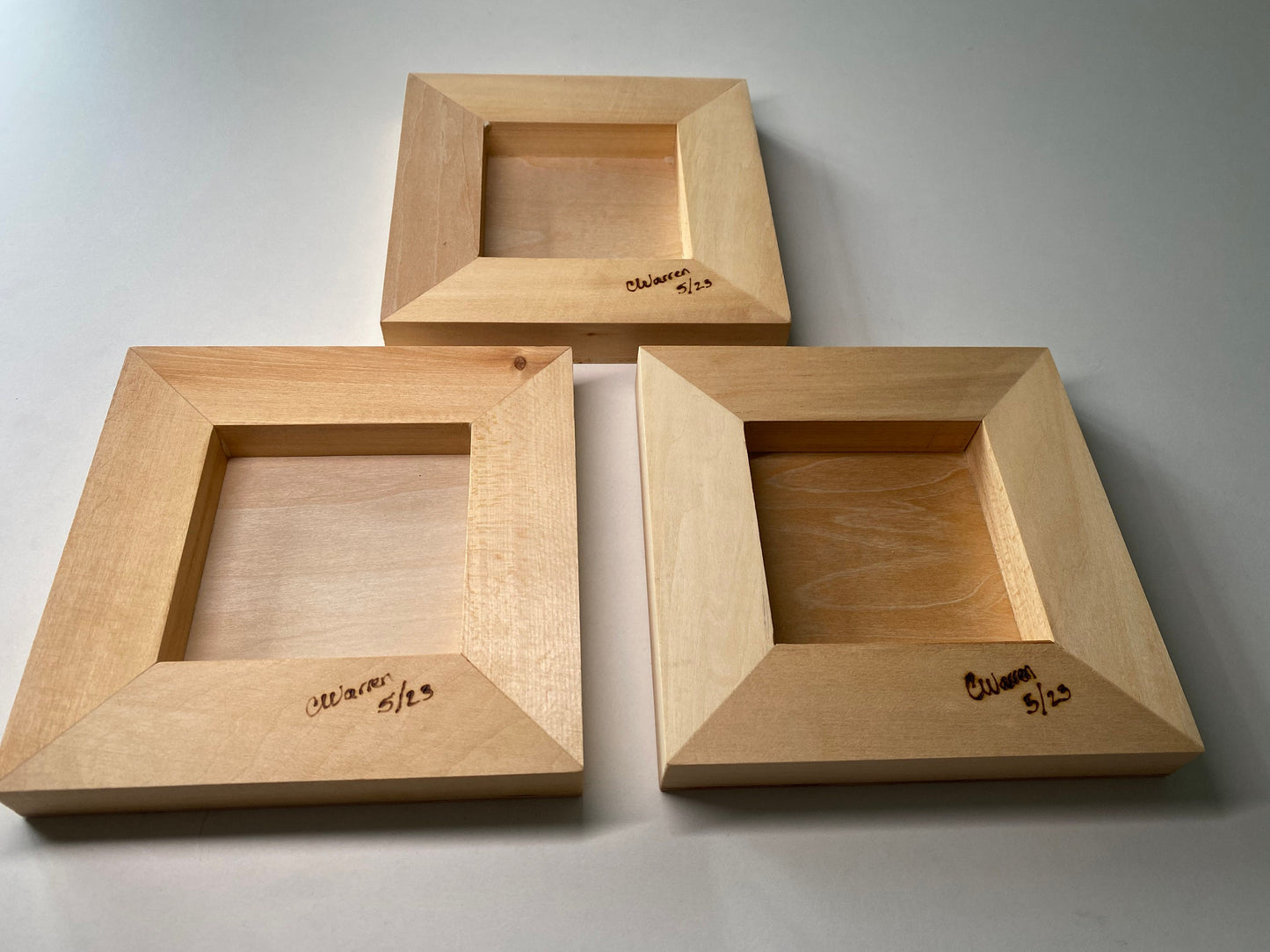 Wall Art: Zentangle Flowers - Trio of 6”x6” tiles - Woodburned (Pyrography)