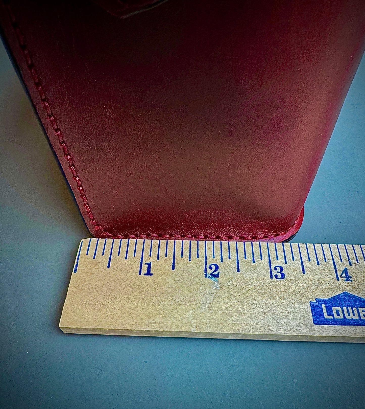 Red Horween Leather crossbody bag with handle