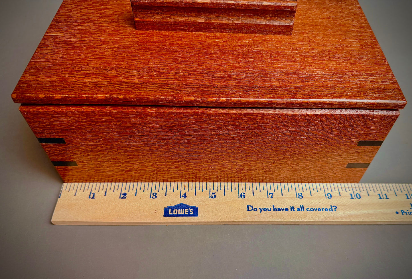 Handcrafted Leopardwood Keepsake Box - with African Blackwood Splines