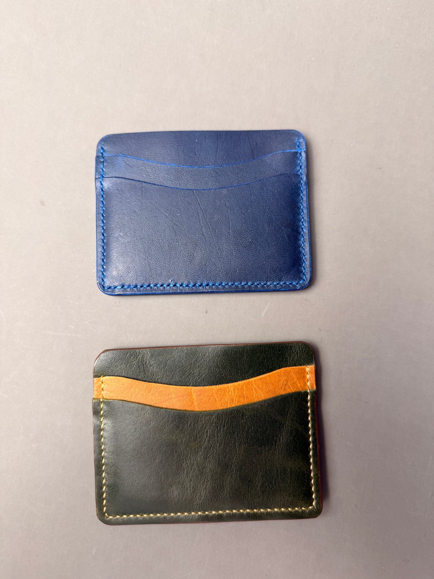 Handmade Minimalist Leather Wallet, Hand Stitched