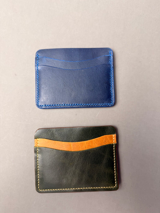 Handmade Minimalist Leather Wallet, Hand Stitched