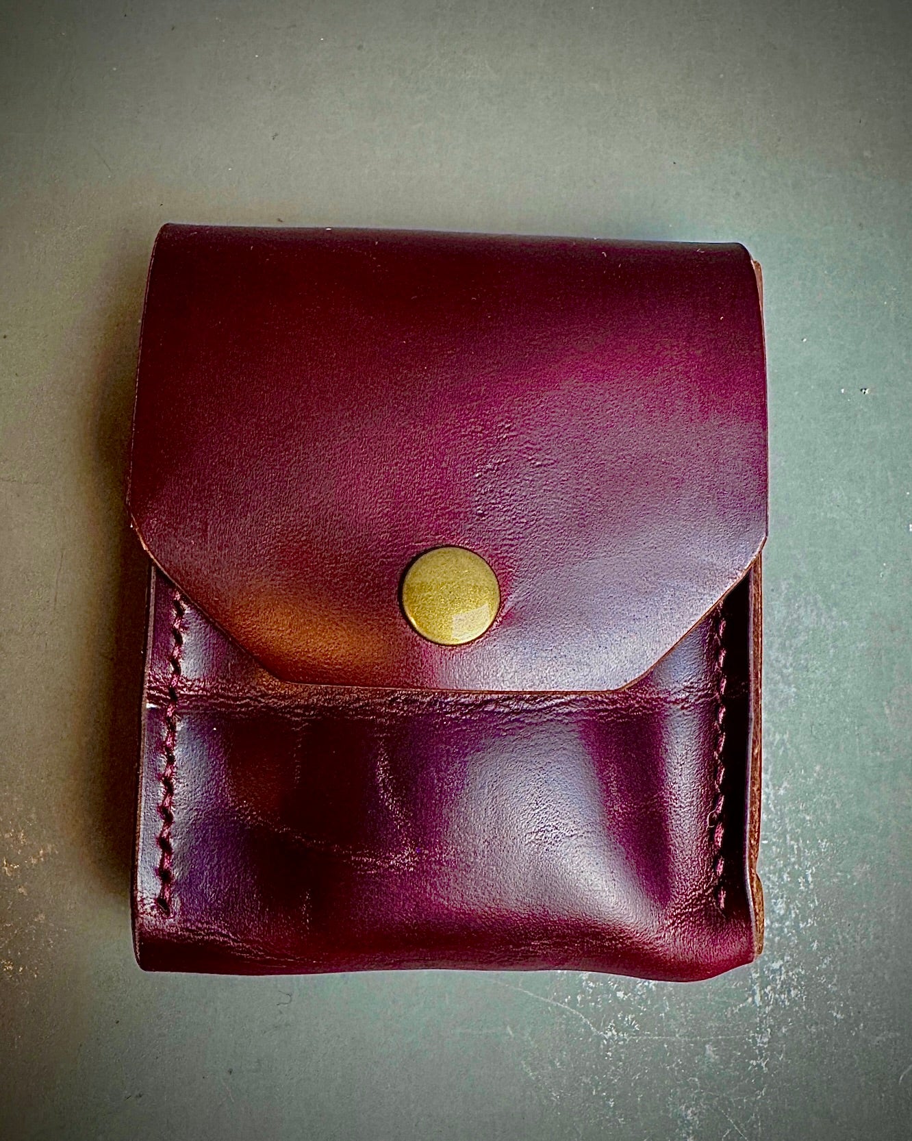 Handmade Leather Playing Card Holder / Case - Hand-Stitched - various colors - includes deck of cards
