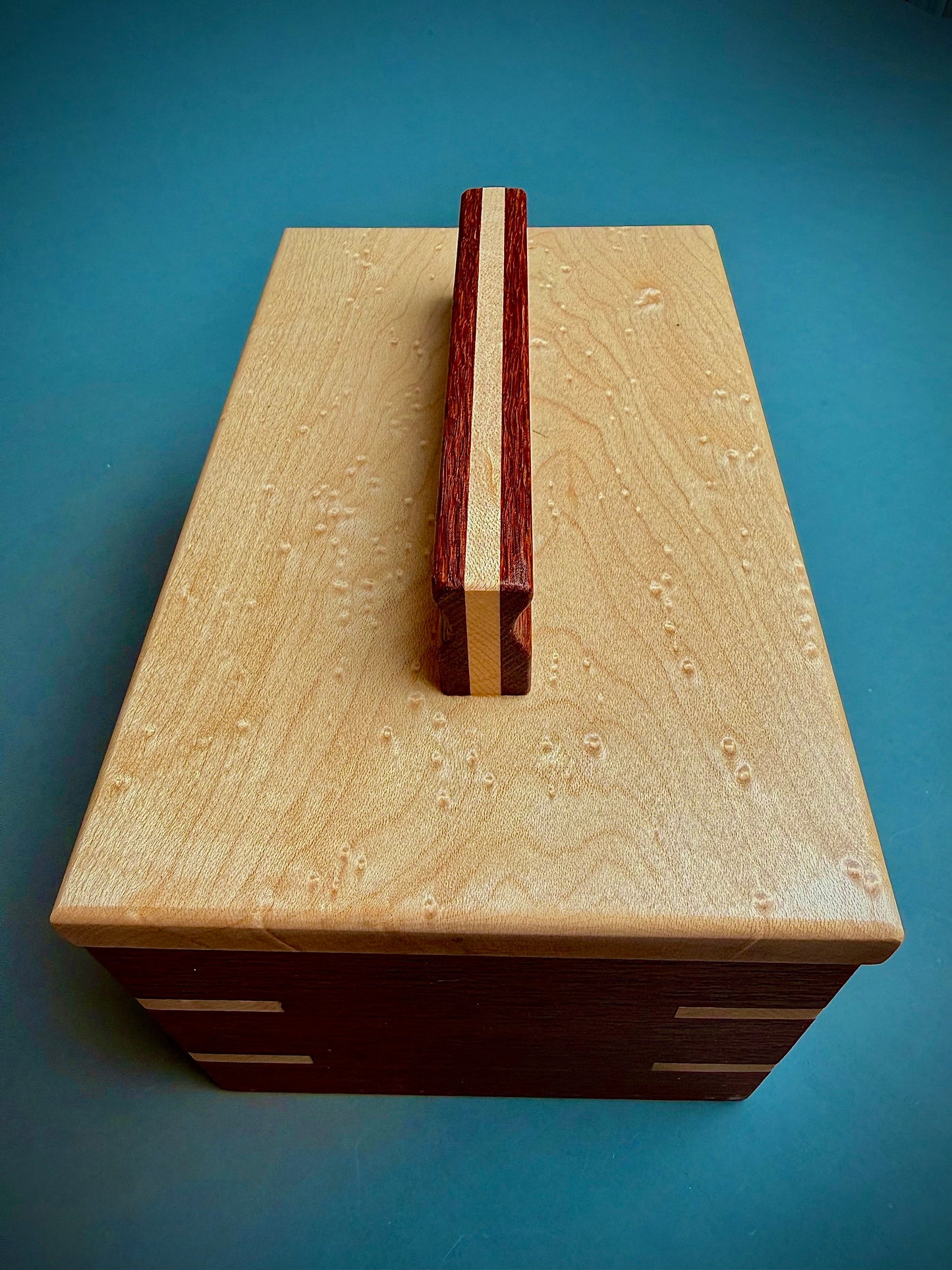 Handcrafted Leopard Wood and Birdseye Maple Keepsake Box