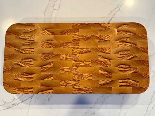 Elevated Charcuterie Board/Display Tray - Olive wood - End Grain