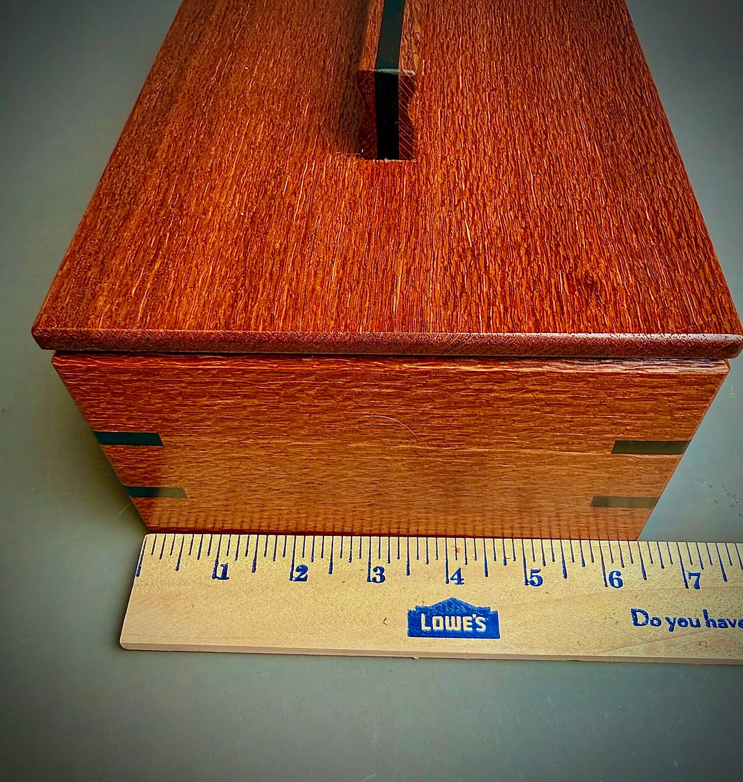 Handcrafted Leopardwood Keepsake Box - with African Blackwood Splines
