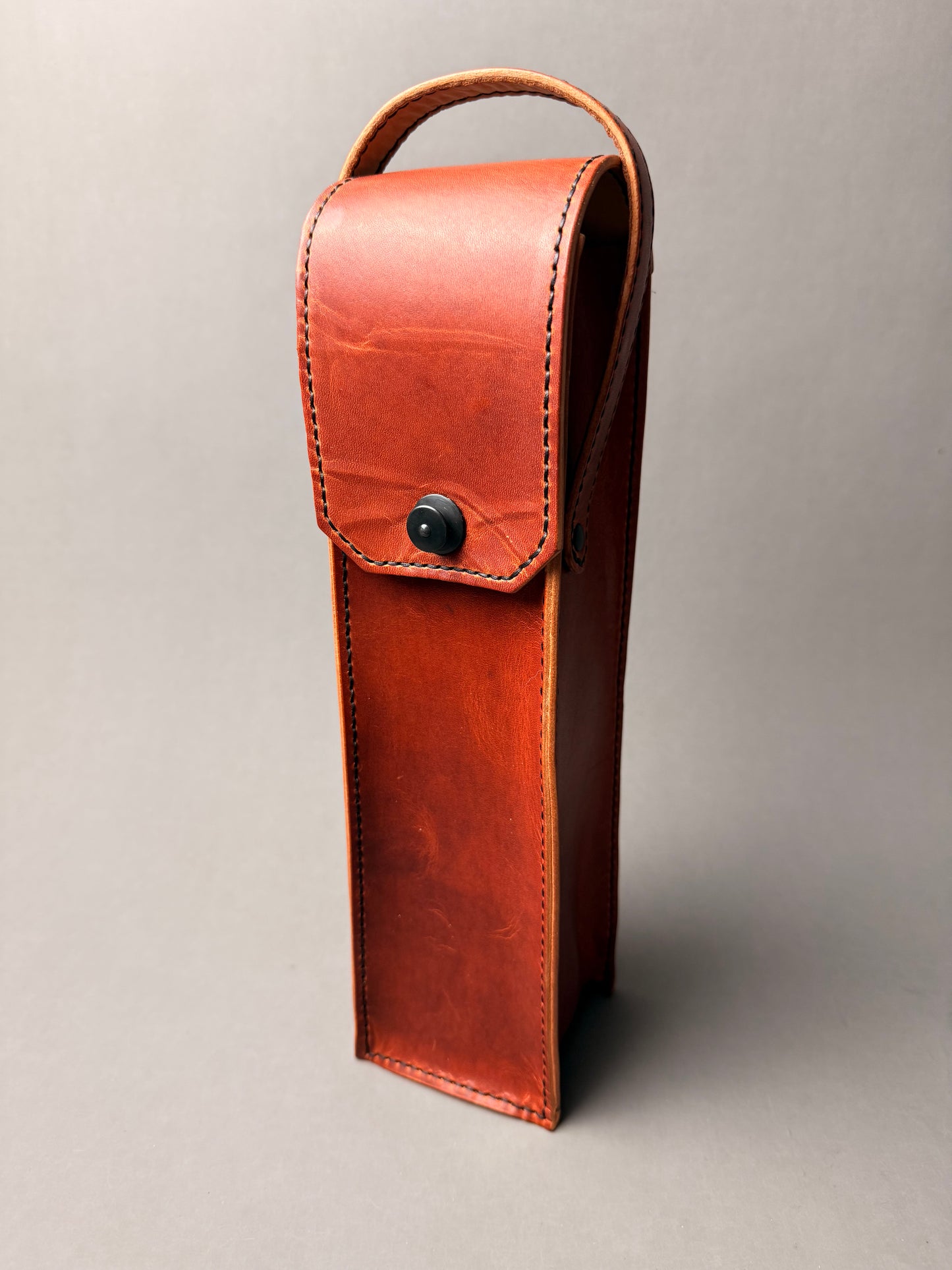 Leather Wine Tote / Scotch or Whiskey Tote - Handmade
