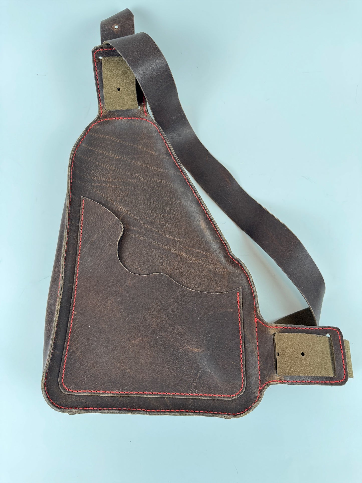 Tennessee sling bag - Horween Leather and Hand-Stitched Red Thread