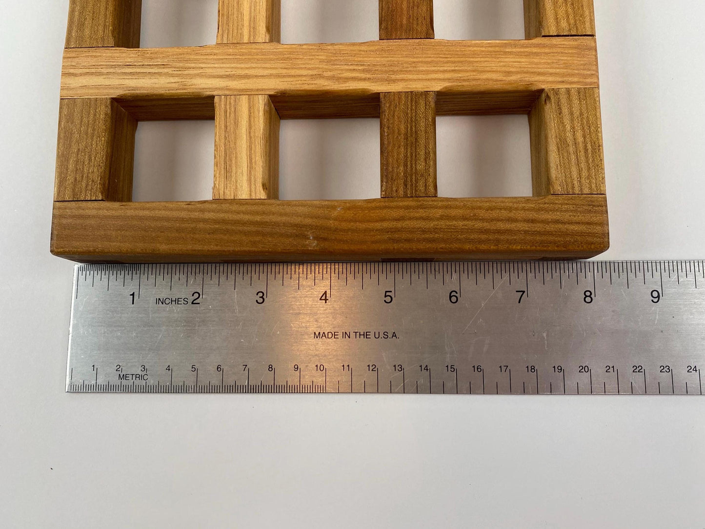 Handmade Lattice Trivet with lap joints, Solid Brazilian Oak, 1-inch Thick, Heavy duty