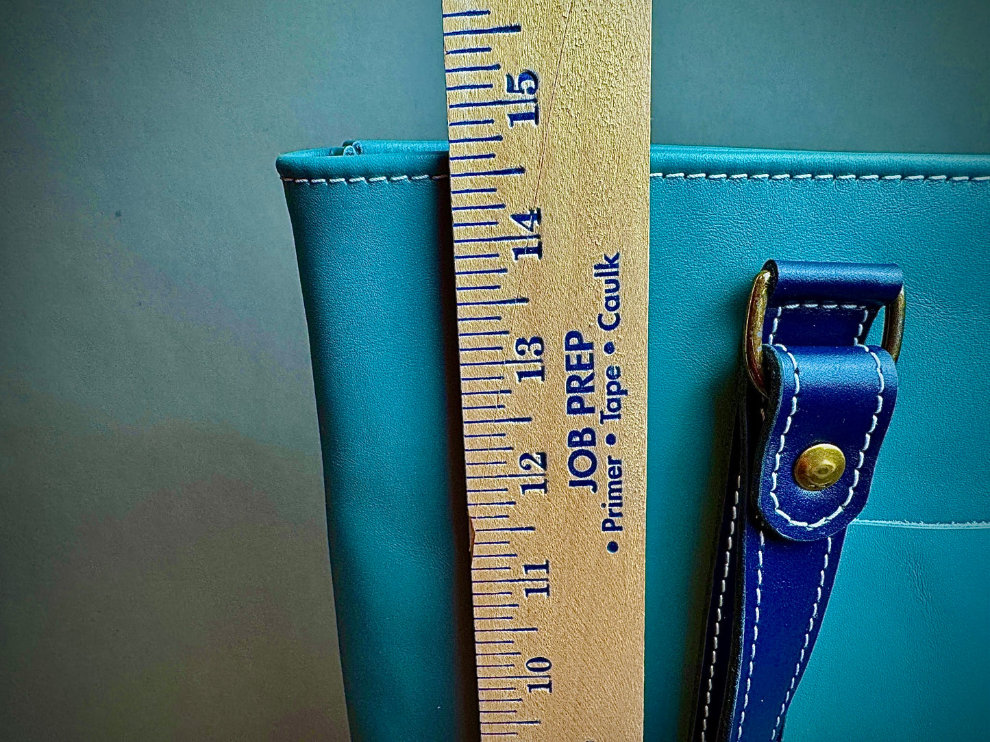 Blue 2-Tone Tote Bag - Italian bag leather - 2 pockets