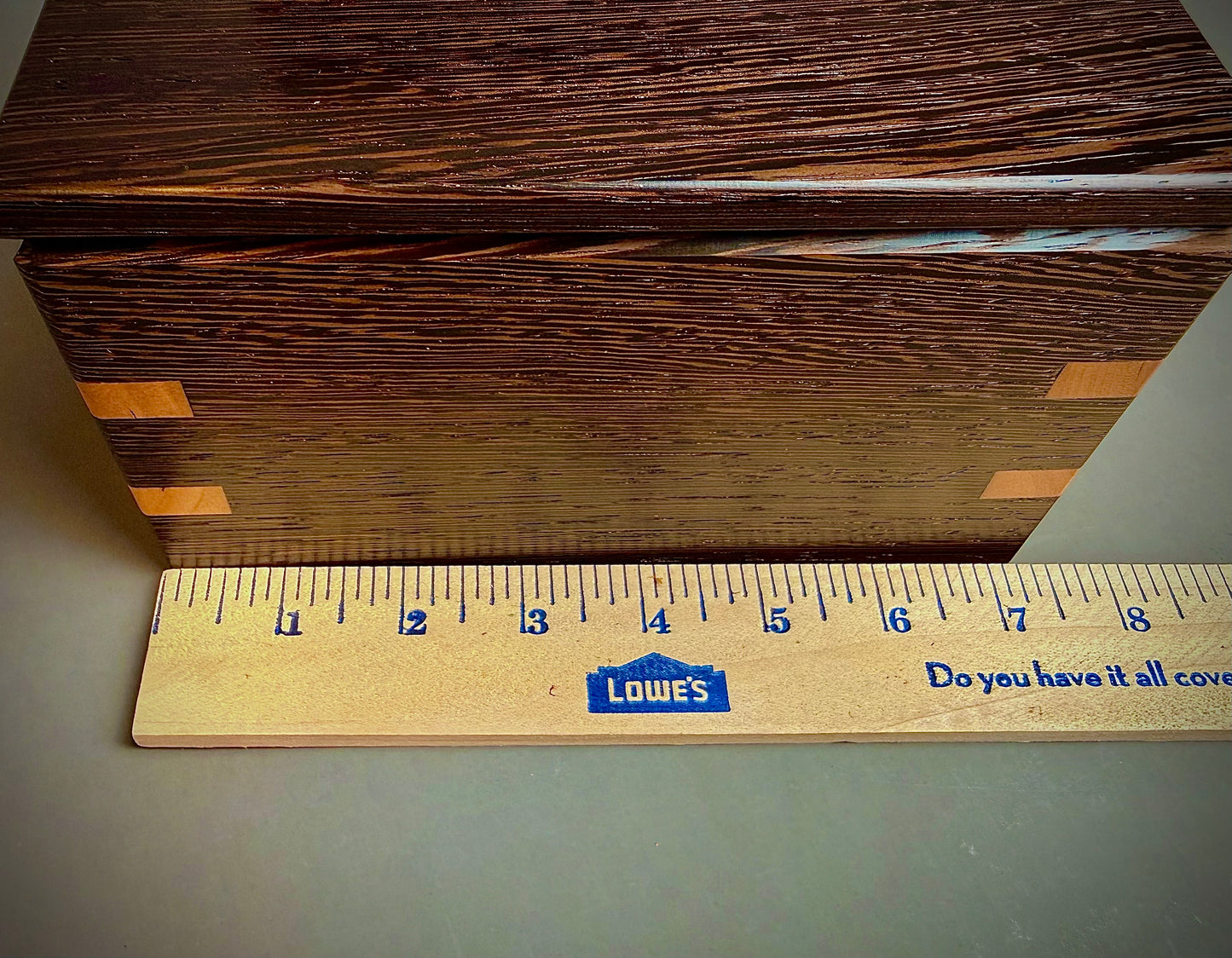 Handcrafted Wenge Keepsake Box - with Cherry wood splines
