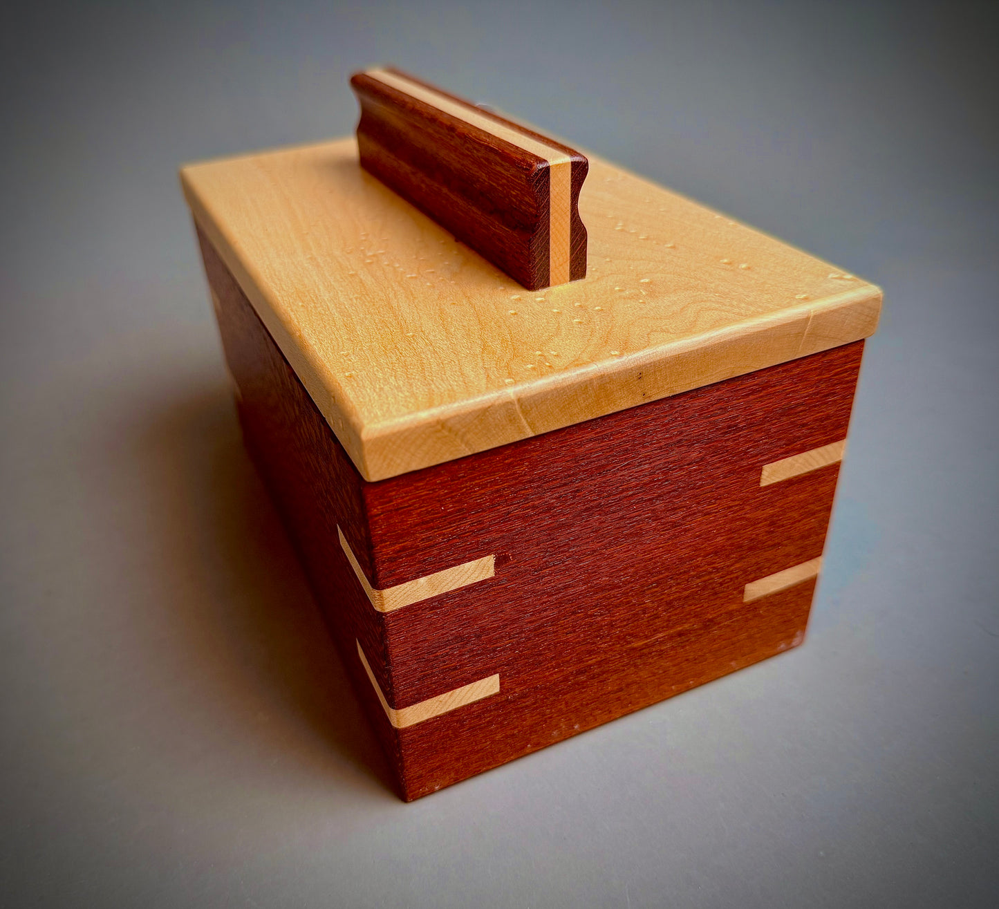 Handcrafted Leopard Wood and Birdseye Maple Keepsake Box