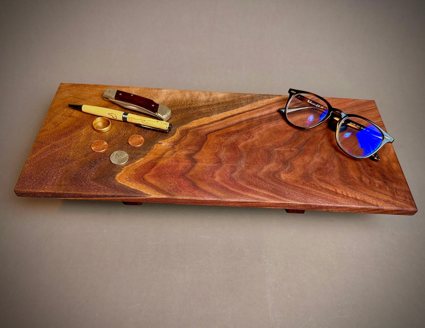 Walnut elevated serving tray / display tray / charcuterie board