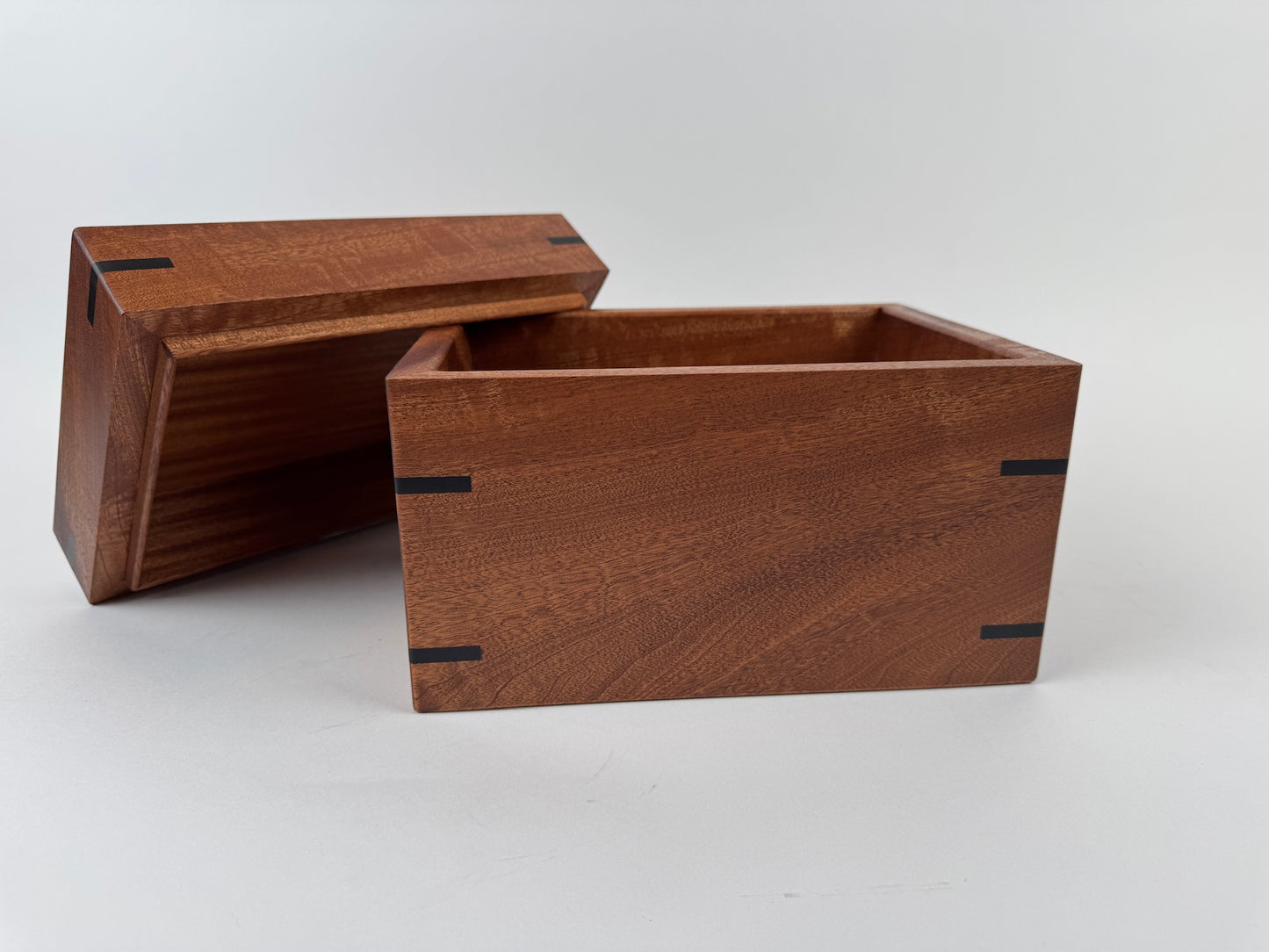 Handcrafted Sapele Keepsake Box with African Blackwood Splines