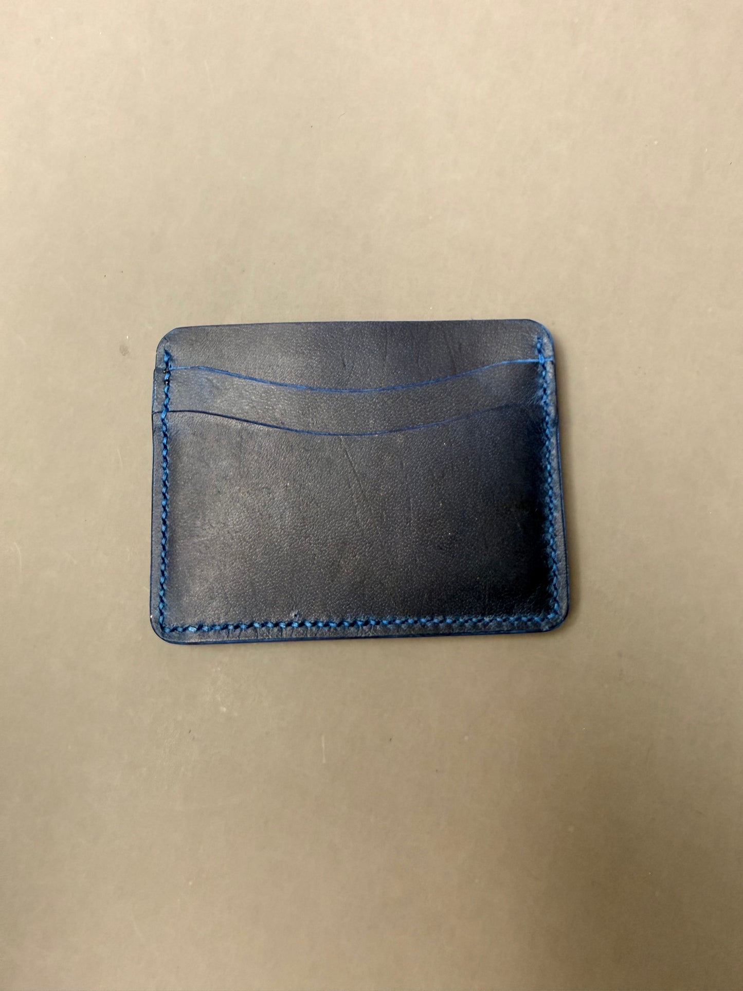 Handmade Minimalist Leather Wallet, Hand Stitched