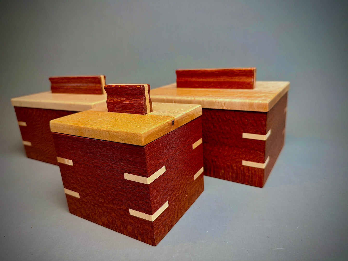 Handcrafted Leopard Wood and Birdseye Maple Keepsake Box