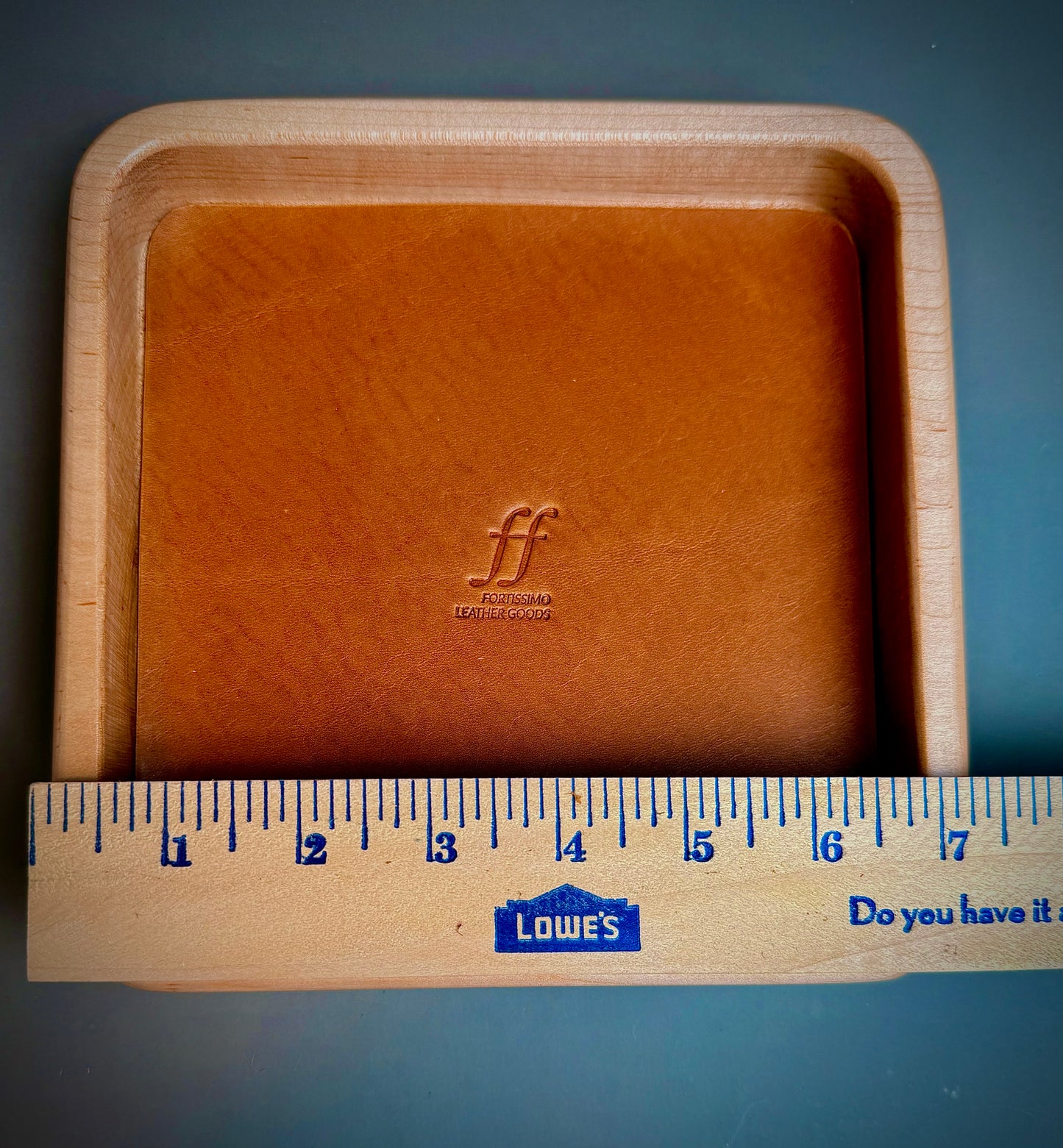 Rustic Valet Tray - wood and leather