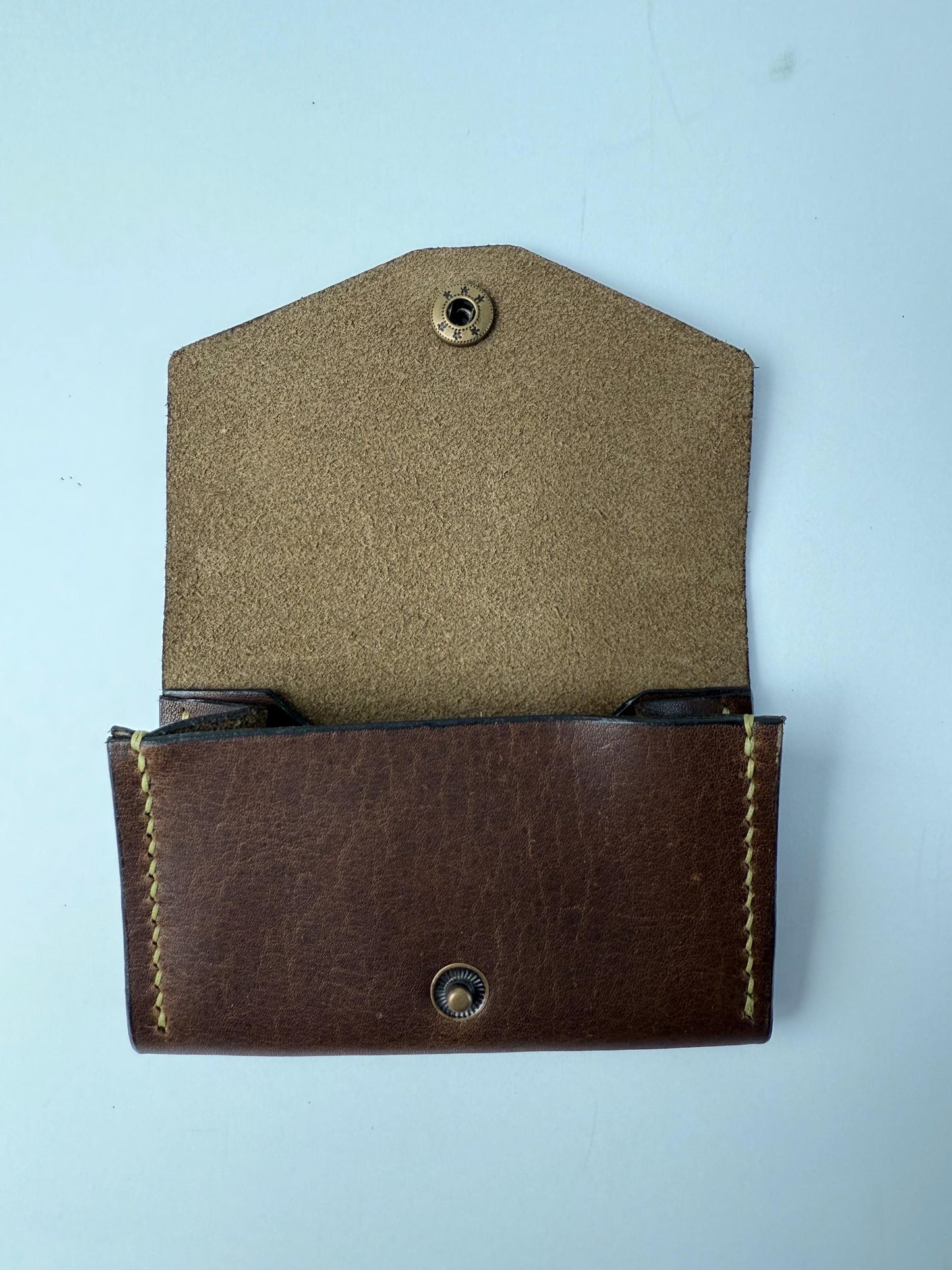 Handmade Leather Coin Pouch and Card Holder - Horween Leather - Hand stitched