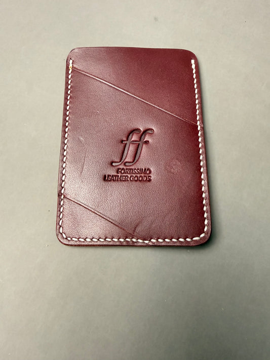 Minimalist Leather Wallet - Diagonal Sleeves, Hand Stitched