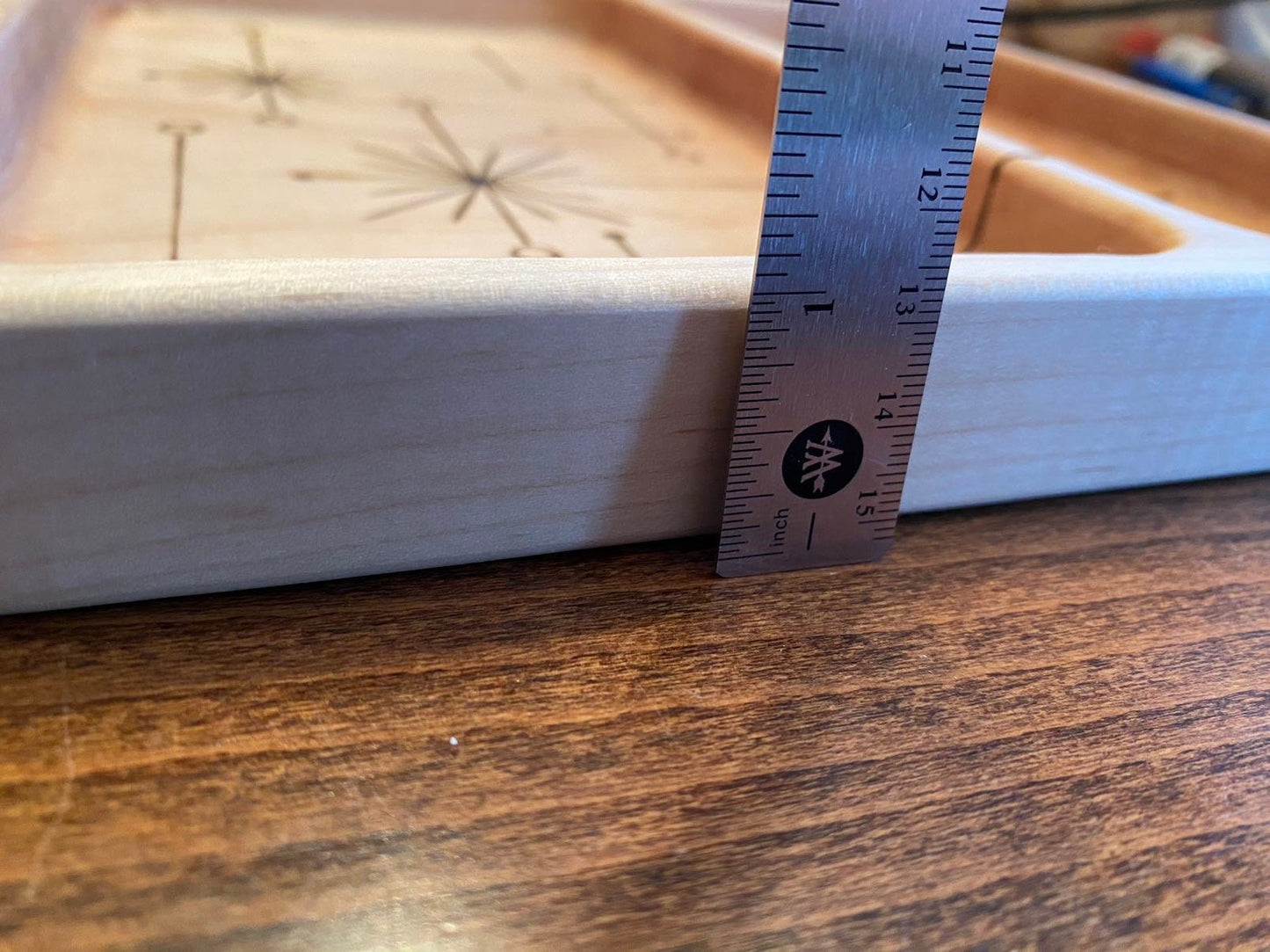 Divided Valet/Serving Tray - Mid-Century Modern Inspired Design (MCM) - Handmade and Woodburned (Pyrography)