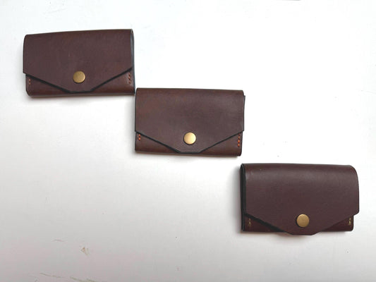Handmade Leather Coin Pouch and Card Holder - Horween Leather - Hand stitched