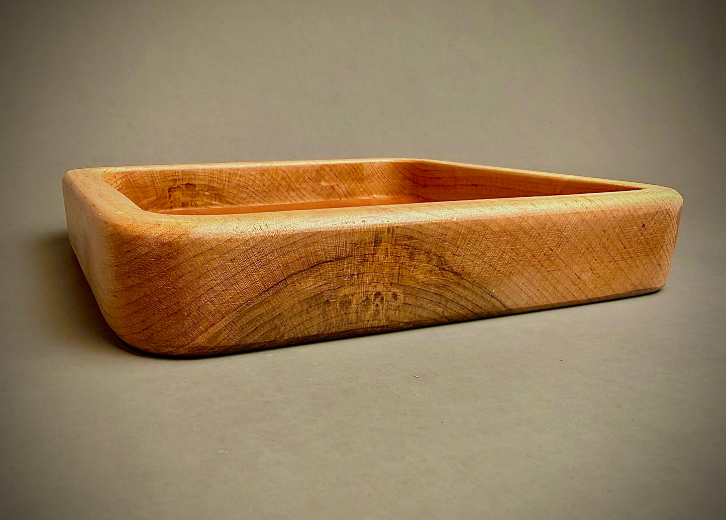 Rustic Valet Tray - wood and leather