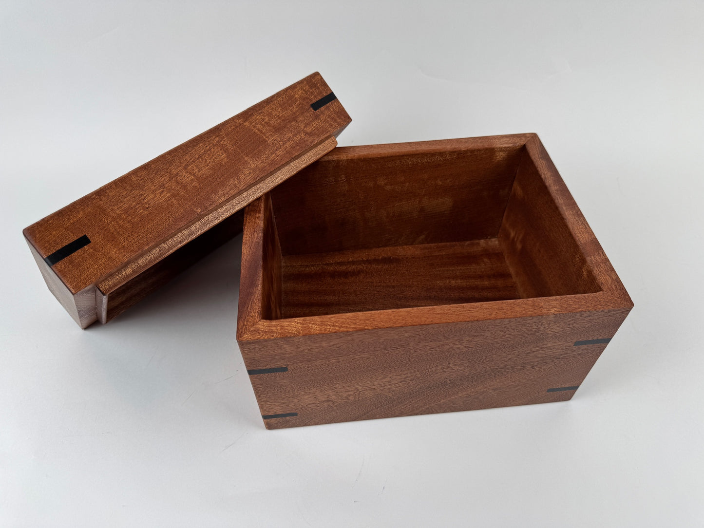 Handcrafted Sapele Keepsake Box with African Blackwood Splines
