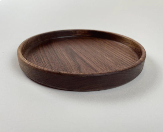 Walnut valet tray/bottle coaster - shallow - handmade router tray
