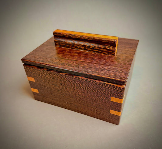 Handcrafted Wenge Keepsake Box - with Cherry wood splines