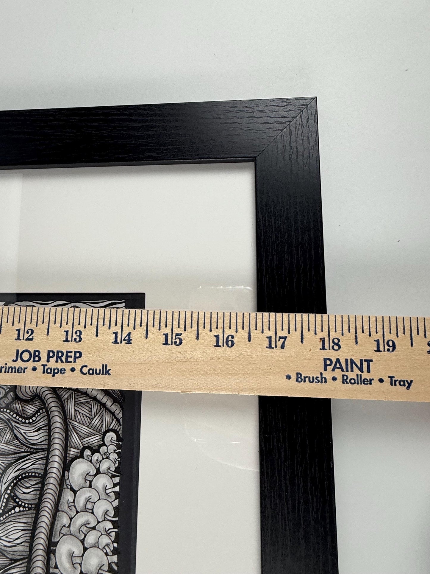 Original Ink Art Drawing - "Sea Life" - Zentangle Style in Frame