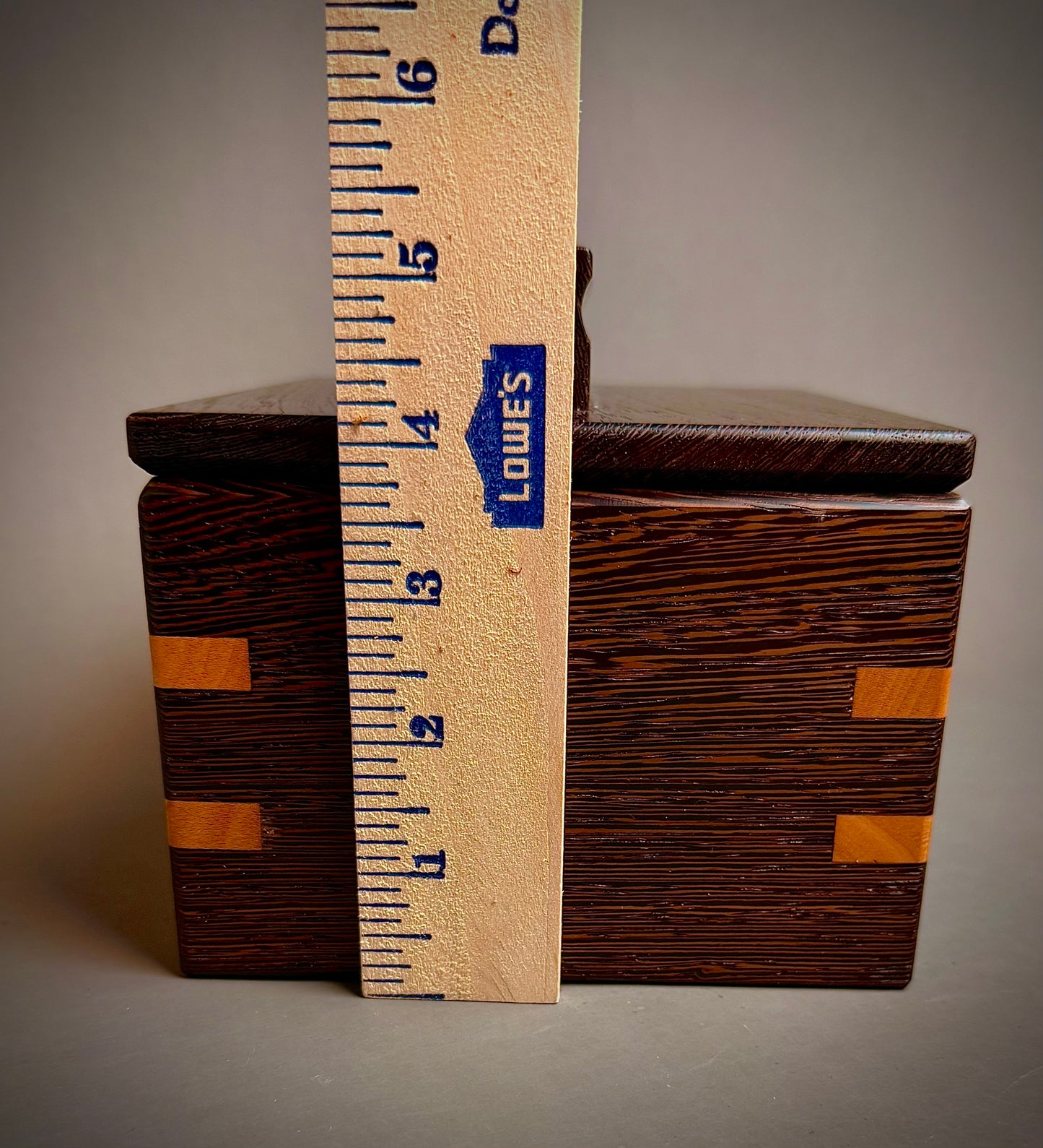 Handcrafted Wenge Keepsake Box - with Cherry wood splines