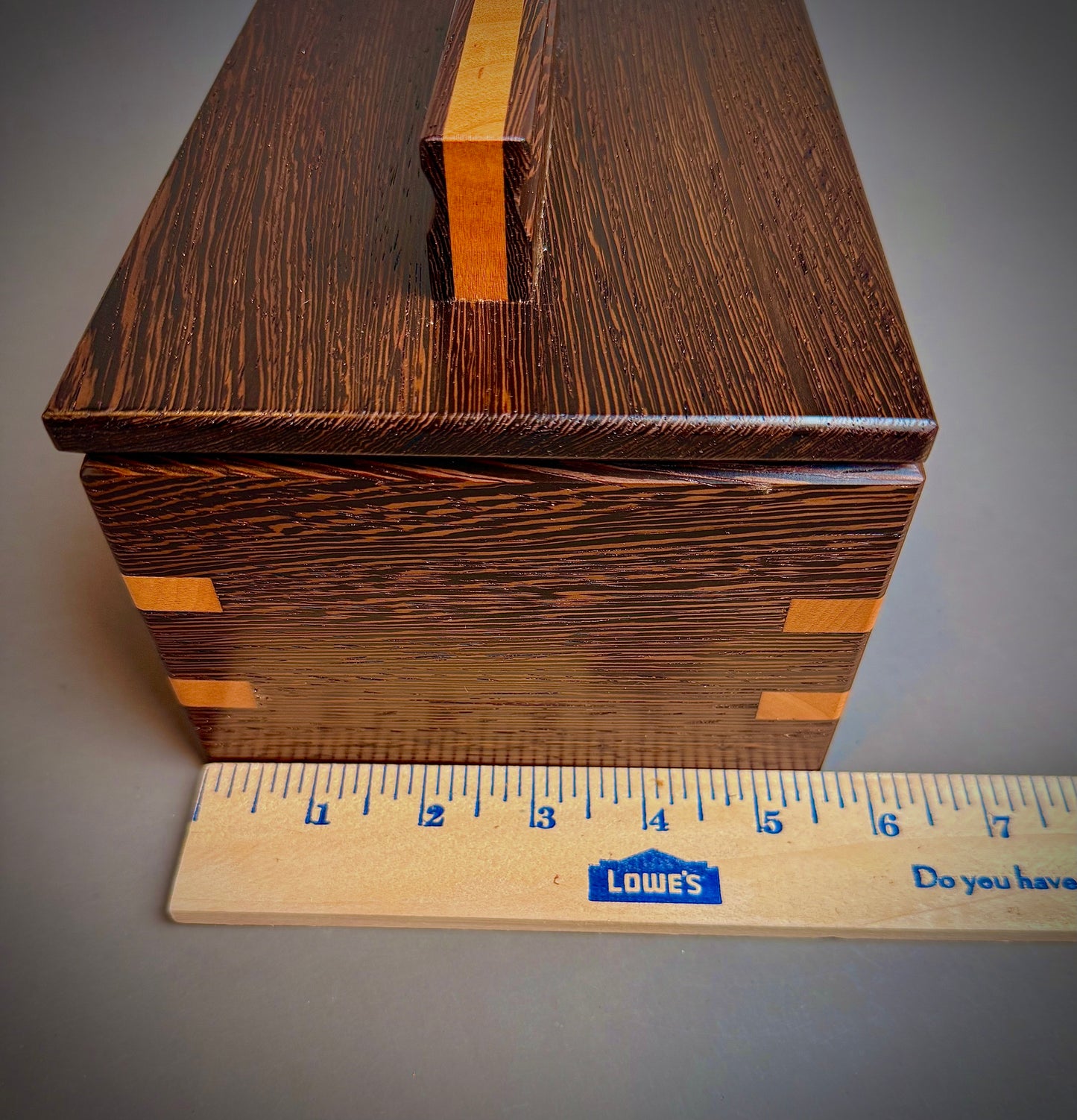 Handcrafted Wenge Keepsake Box - with Cherry wood splines