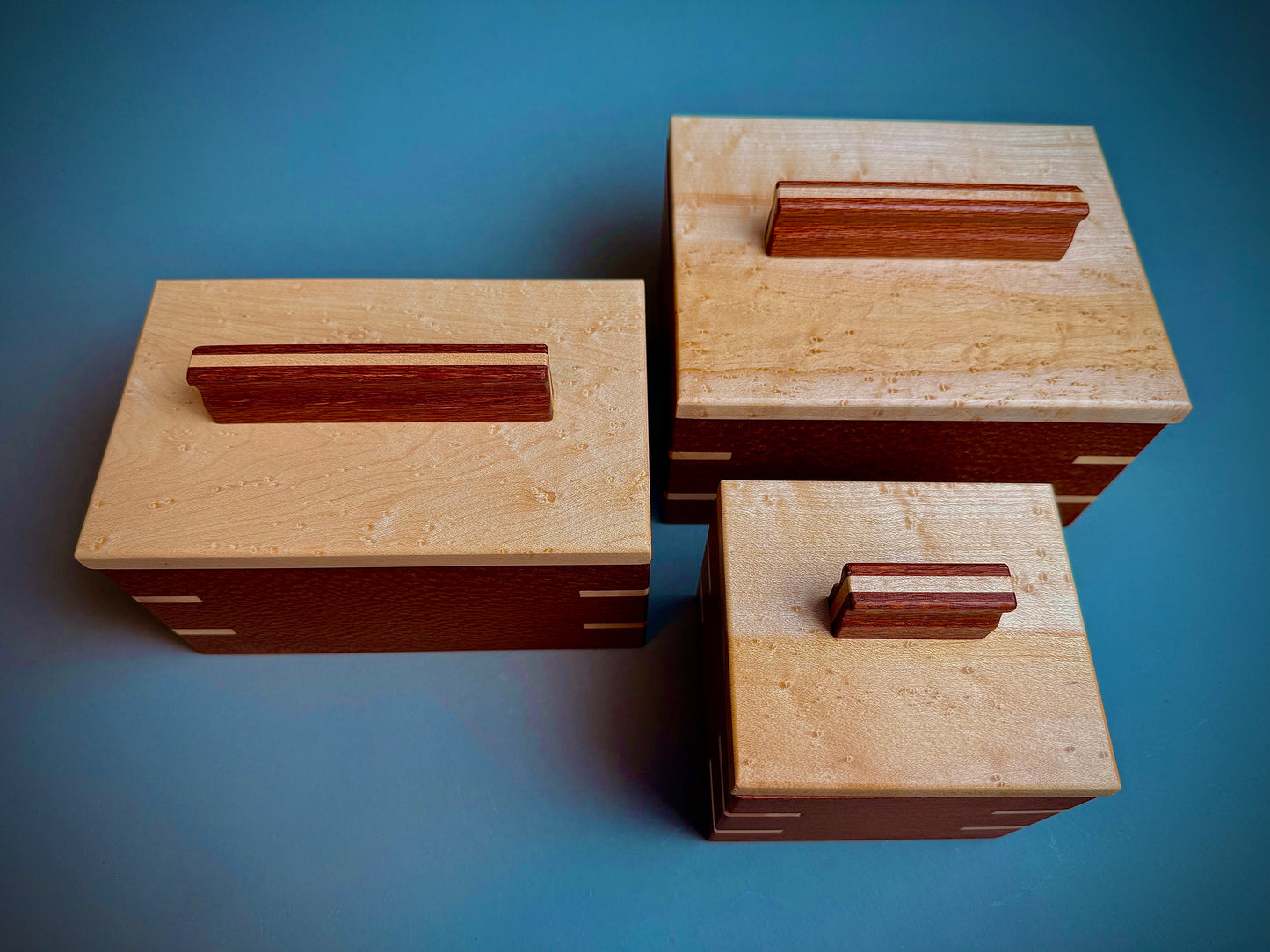 Handcrafted Leopard Wood and Birdseye Maple Keepsake Box