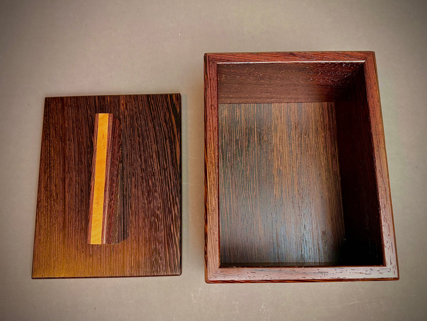 Handcrafted Wenge Keepsake Box - with Cherry wood splines