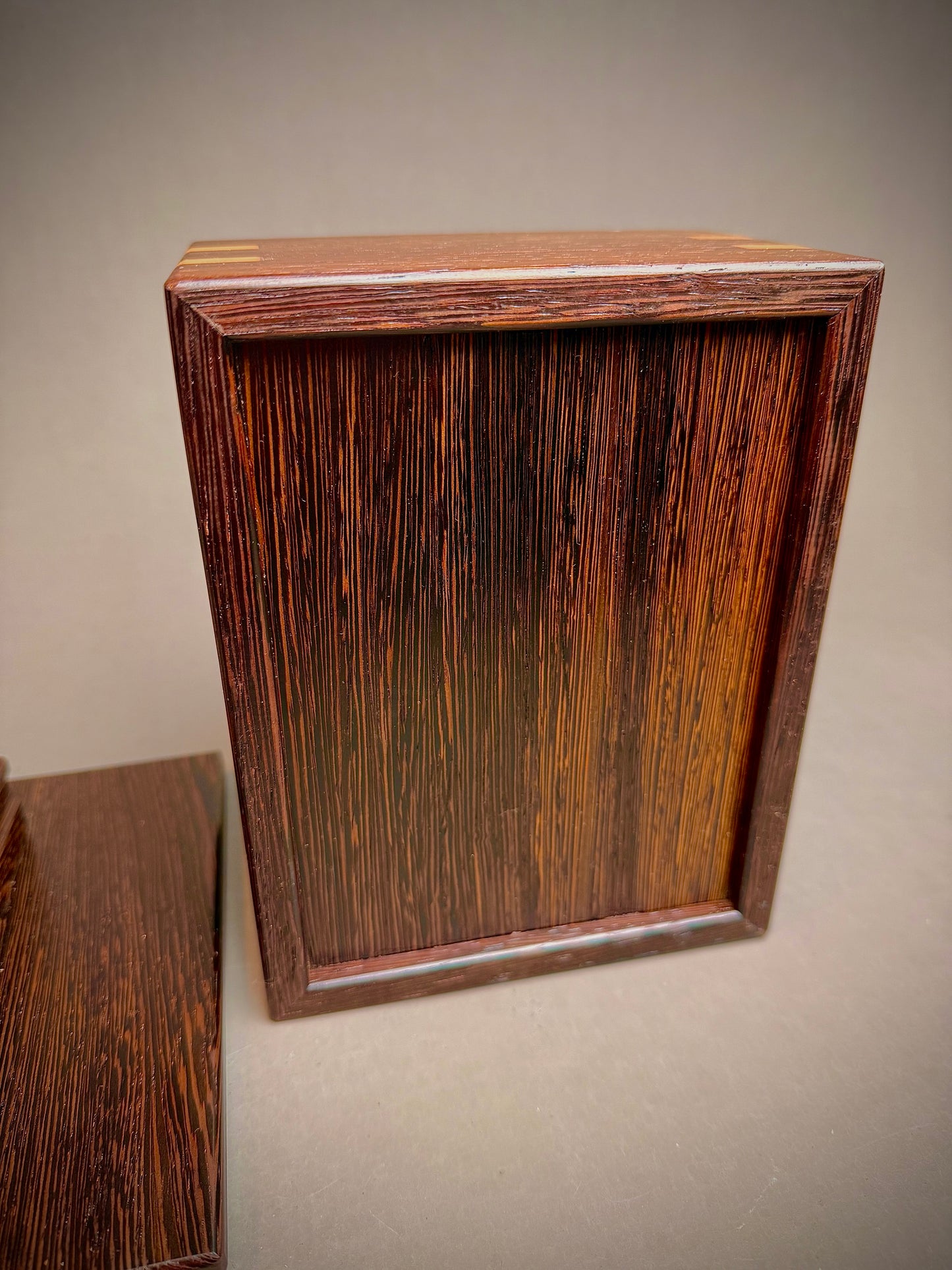 Handcrafted Wenge Keepsake Box - with Cherry wood splines