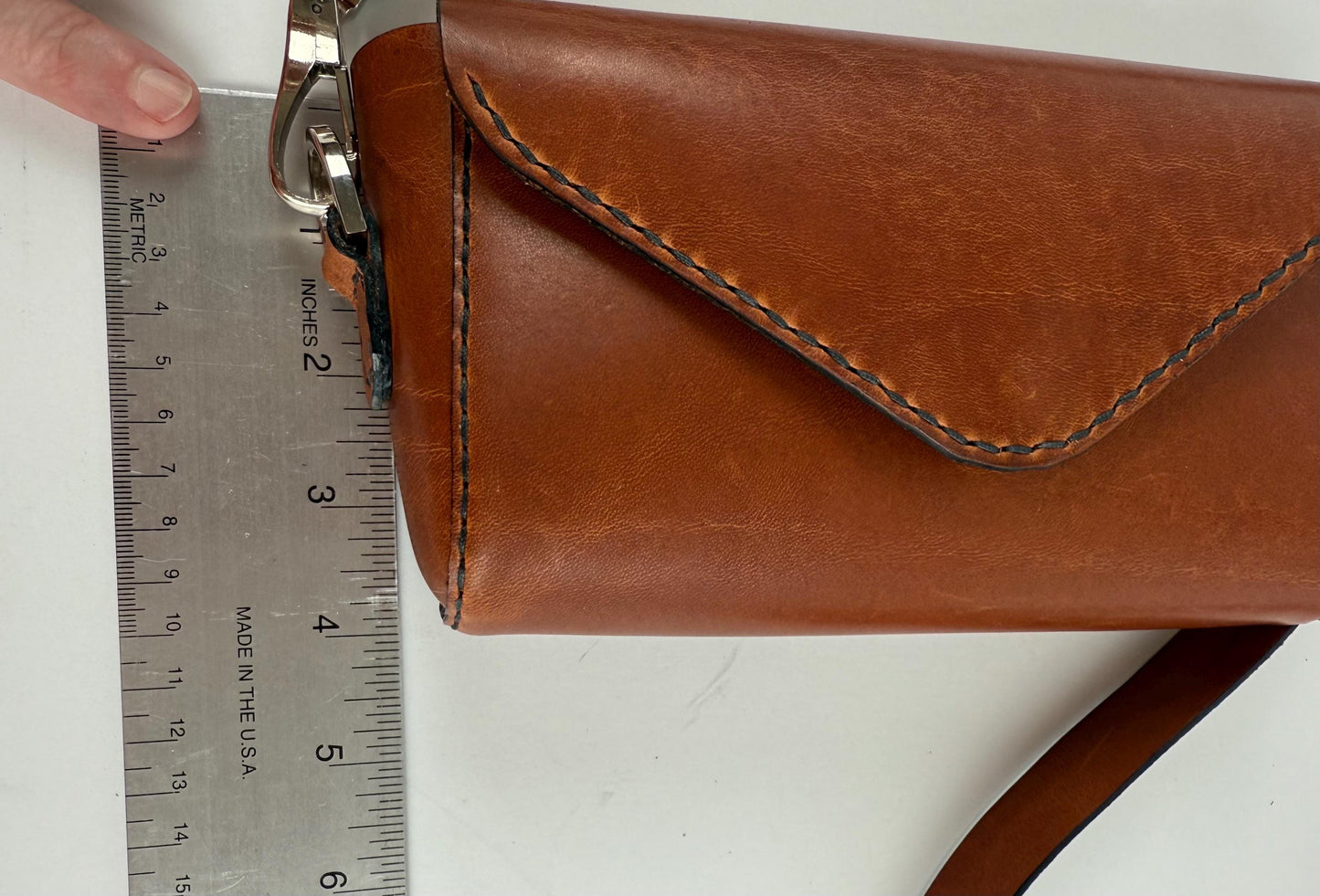Handmade Petite Leather Crossbody Bag and matching Coin Purse - English Tan Horween Leather - Hand-Stitched