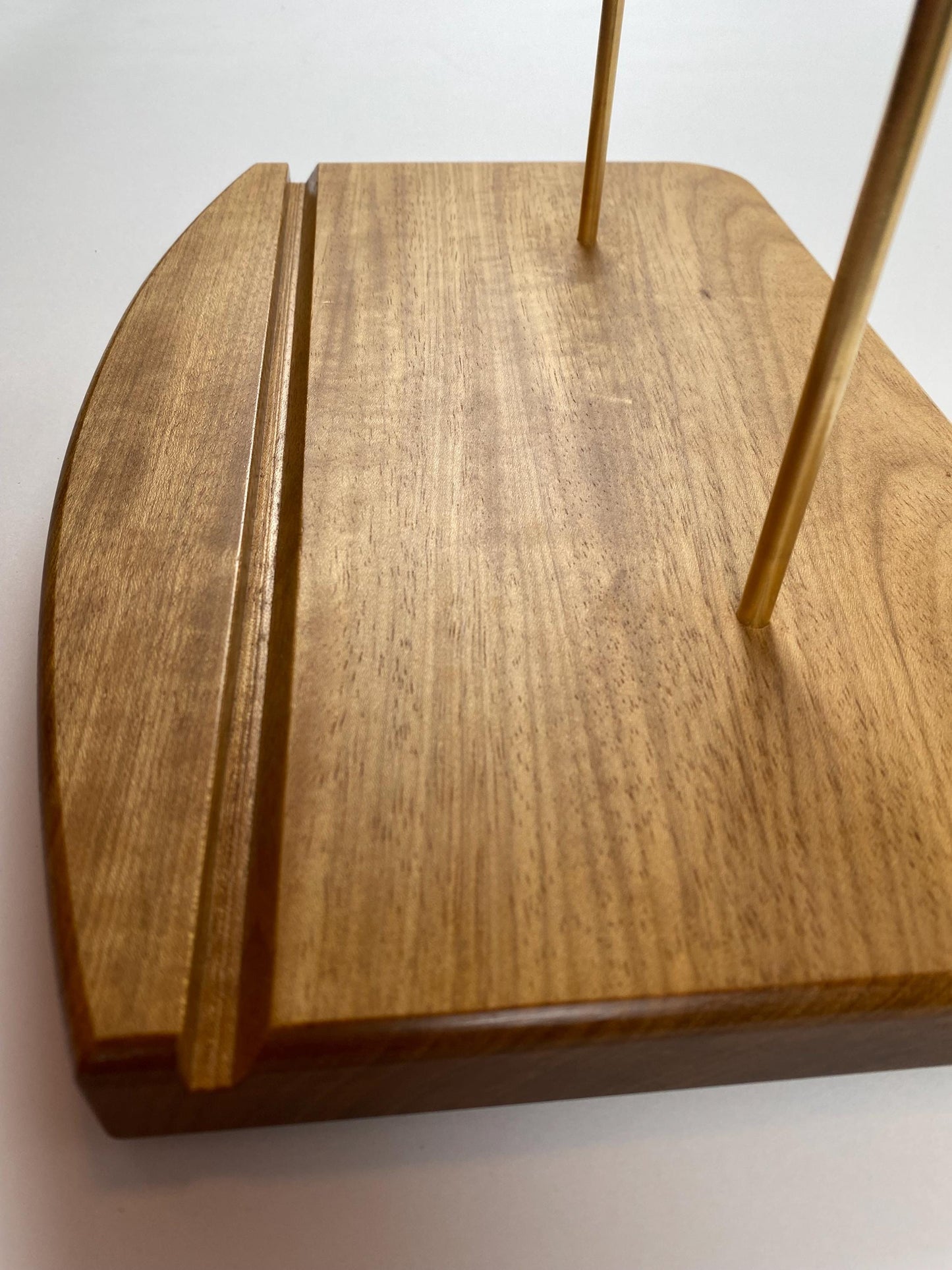 Handmade Record Display - Brazilian Oak with Brass Rods - Wooden Vinyl Album Display