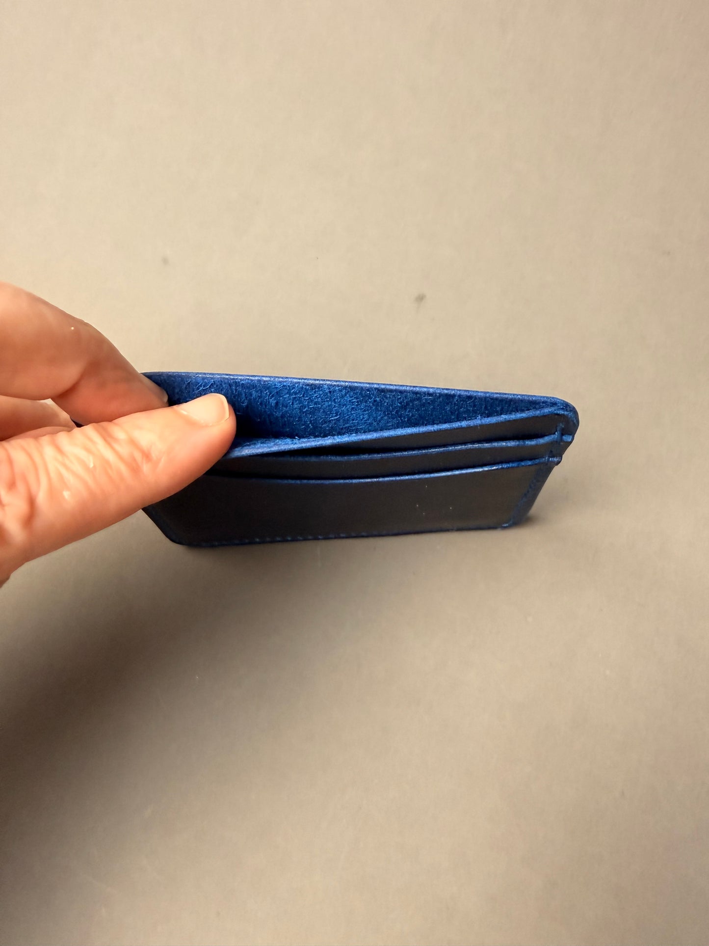 Handmade Minimalist Leather Wallet, Hand Stitched