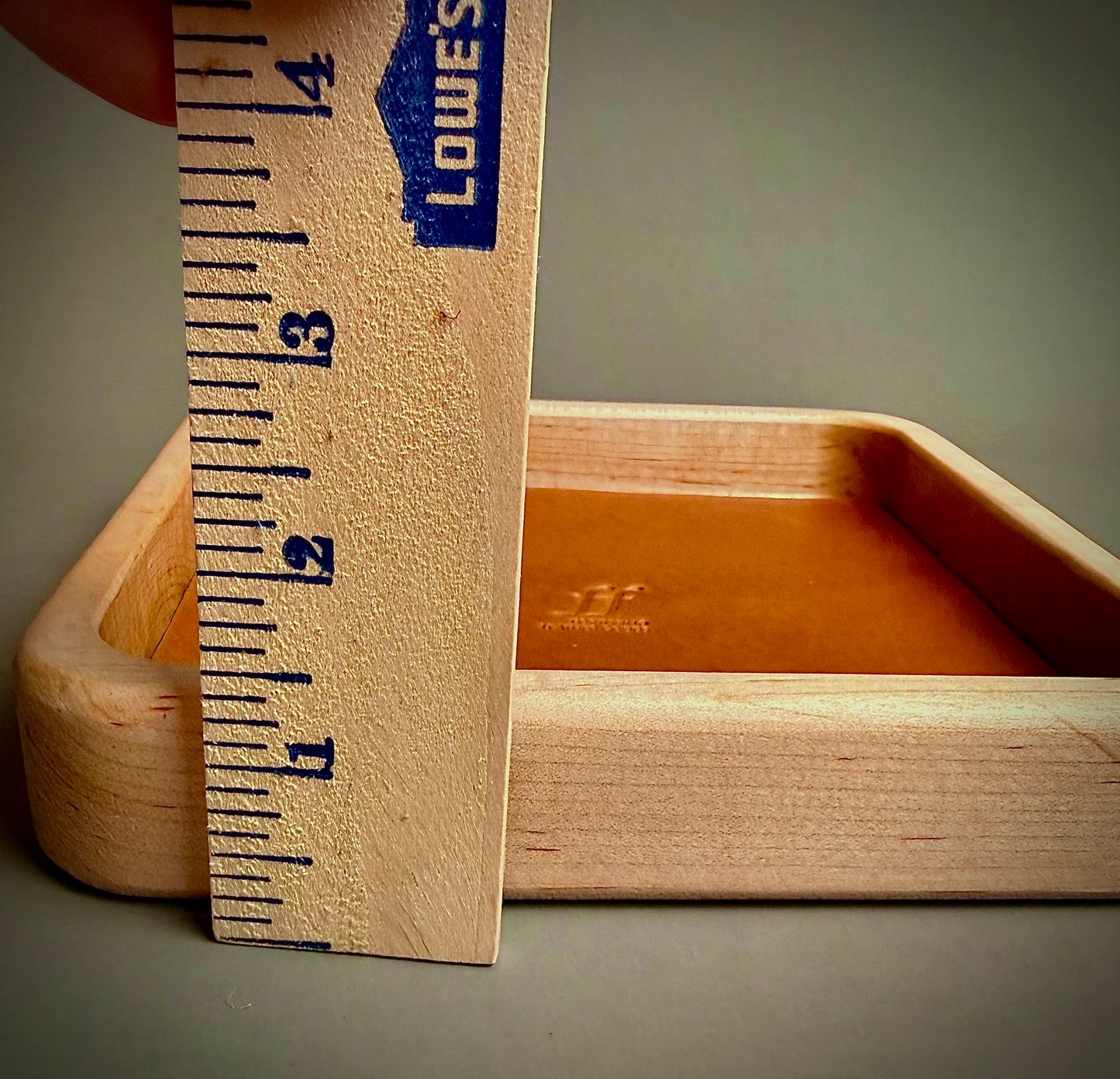 Rustic Valet Tray - wood and leather