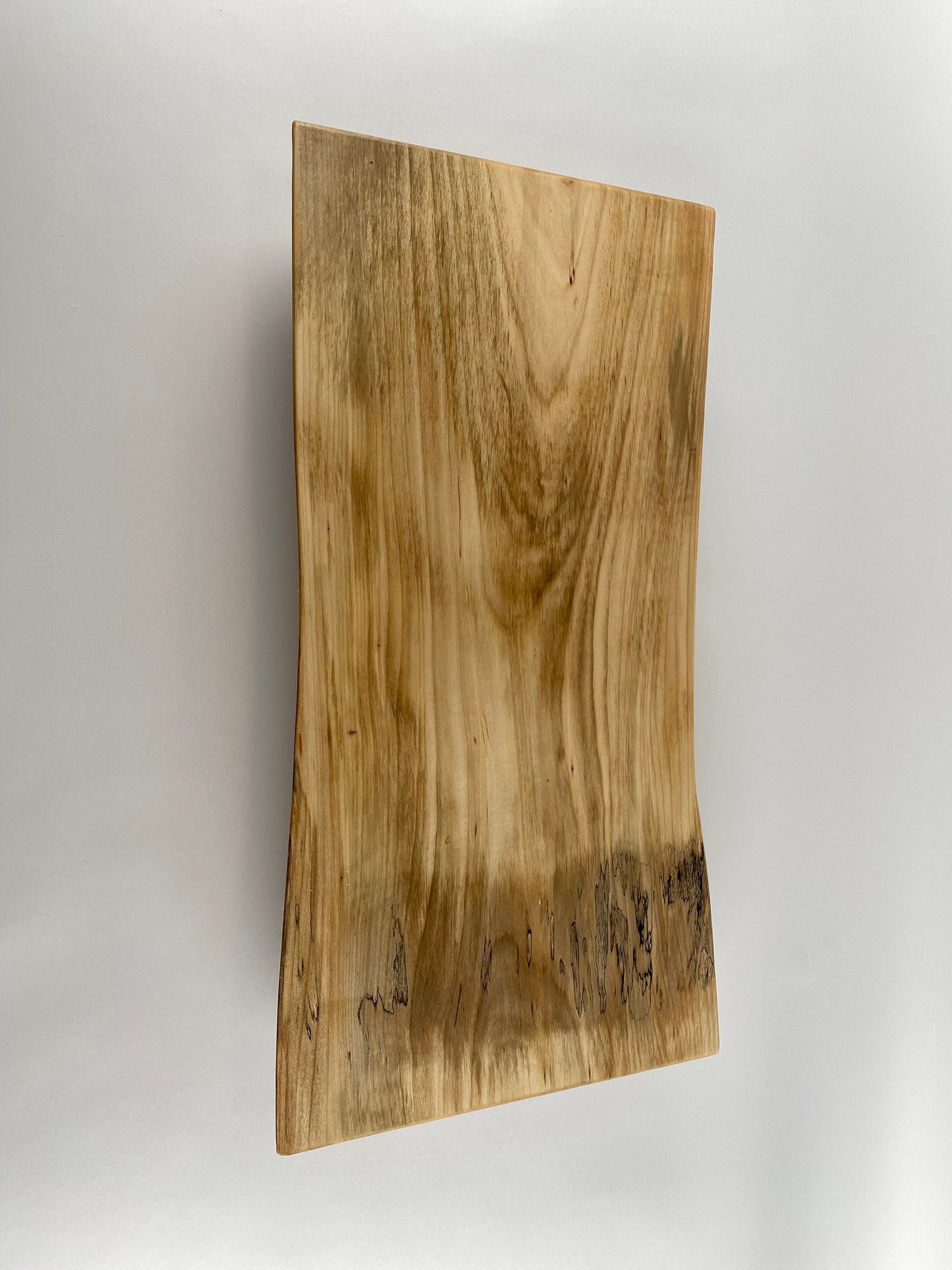 Elevated Serving/Display Tray - Silver Maple wood - double live edge (locally sourced wood)
