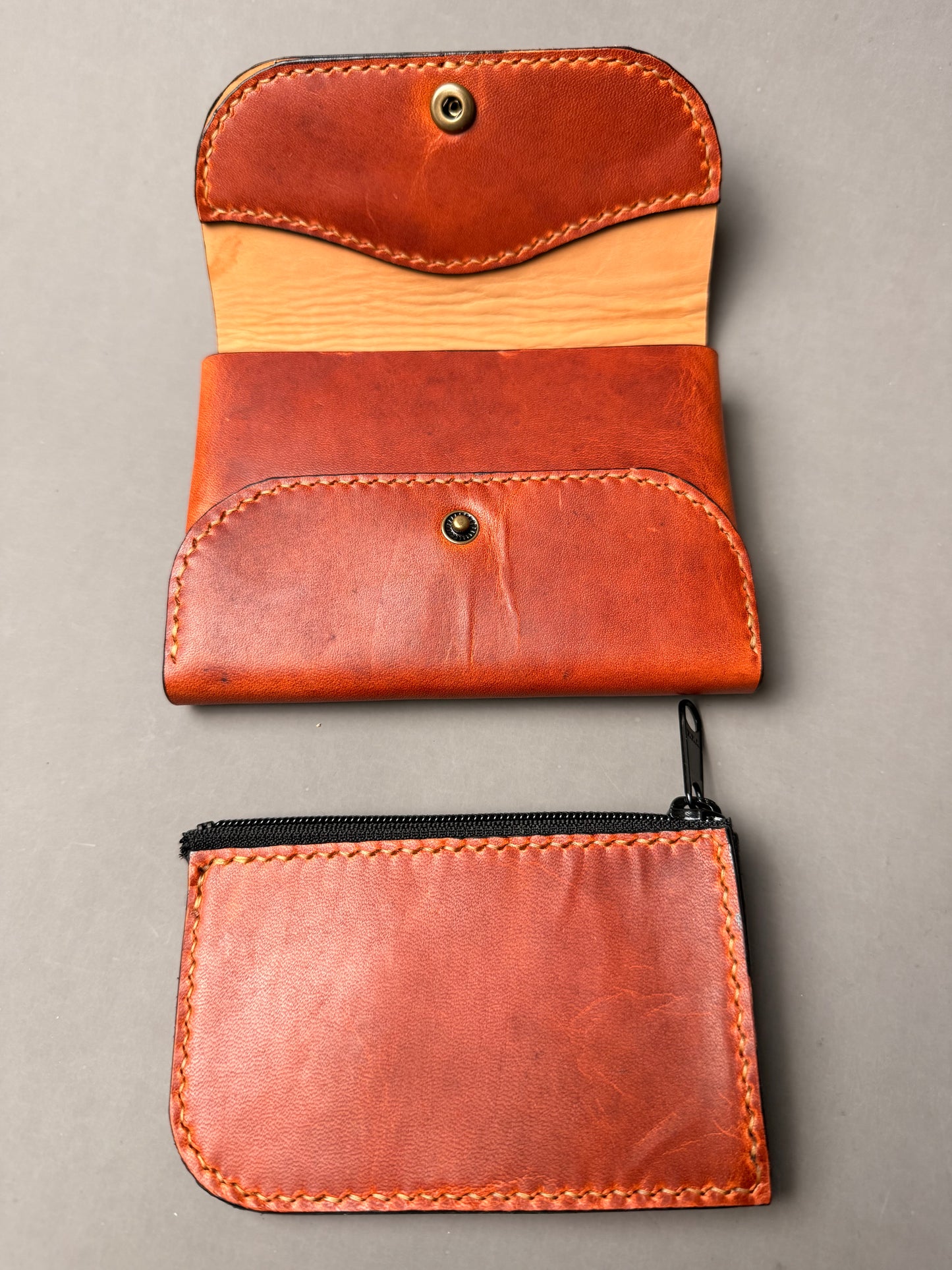 Oversized Leather Wallet - with zippered removable pouch (bargain)