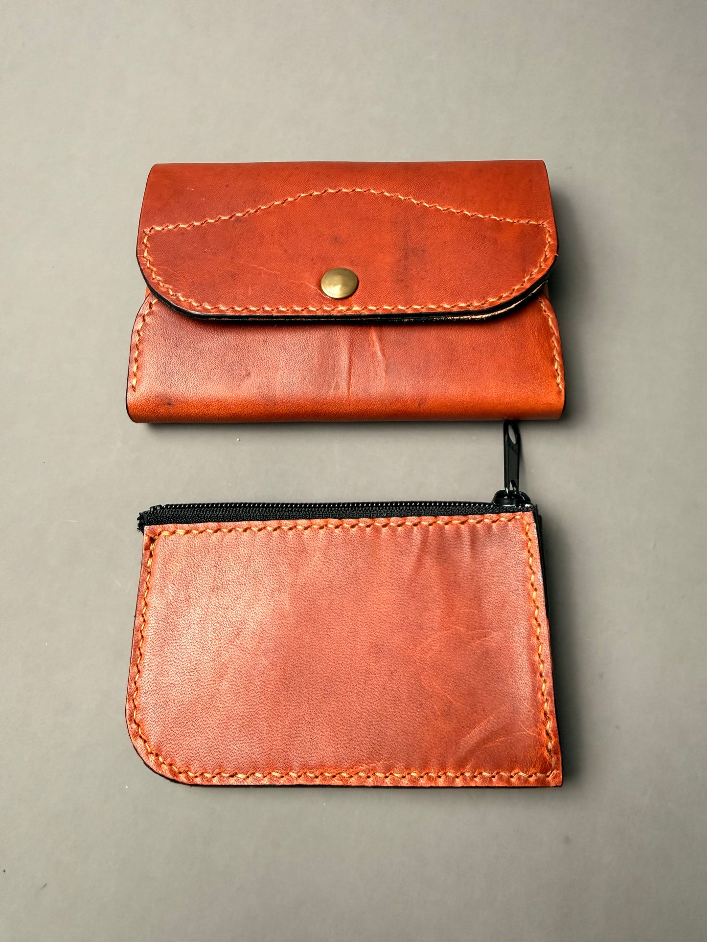 Oversized Leather Wallet - with zippered removable pouch (bargain)