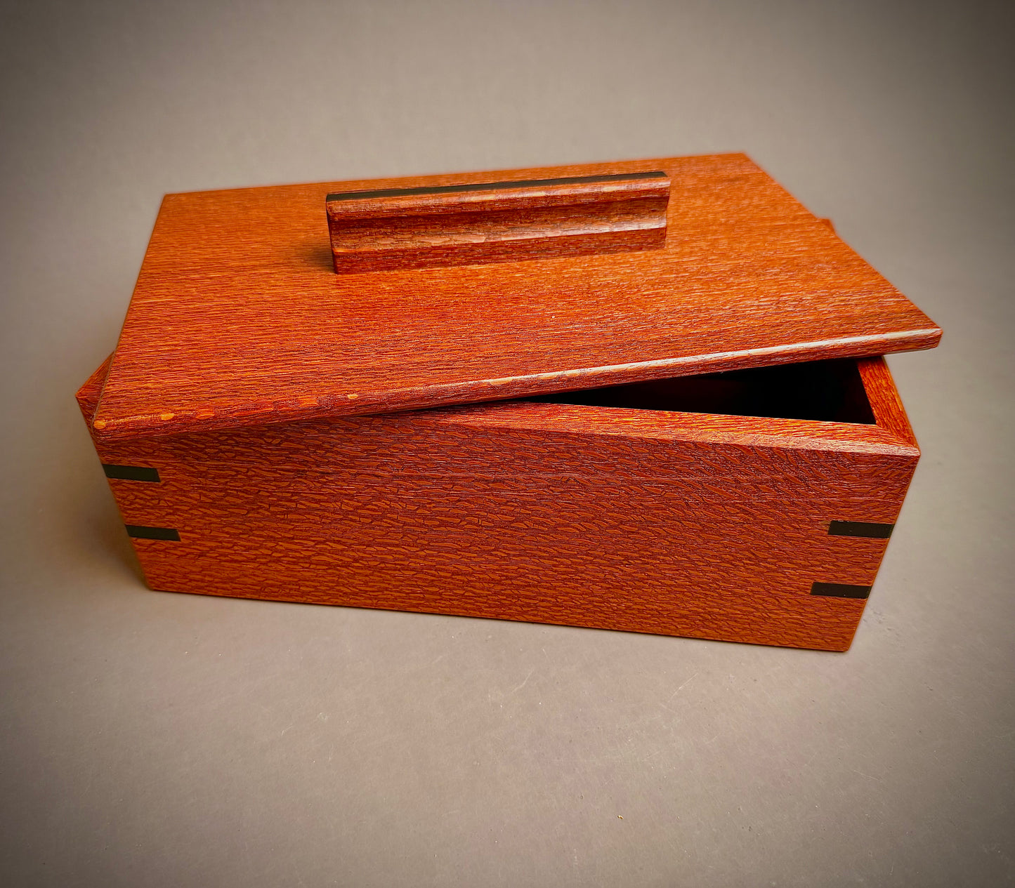 Handcrafted Leopardwood Keepsake Box - with African Blackwood Splines