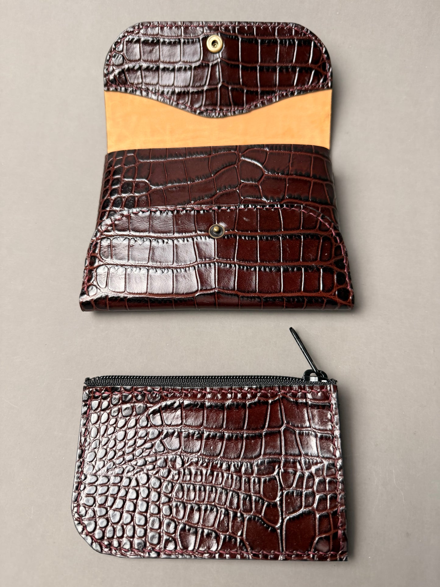 Oversized Leather Wallet - with zippered removable pouch