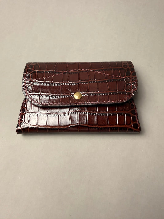 Oversized Leather Wallet - with zippered removable pouch