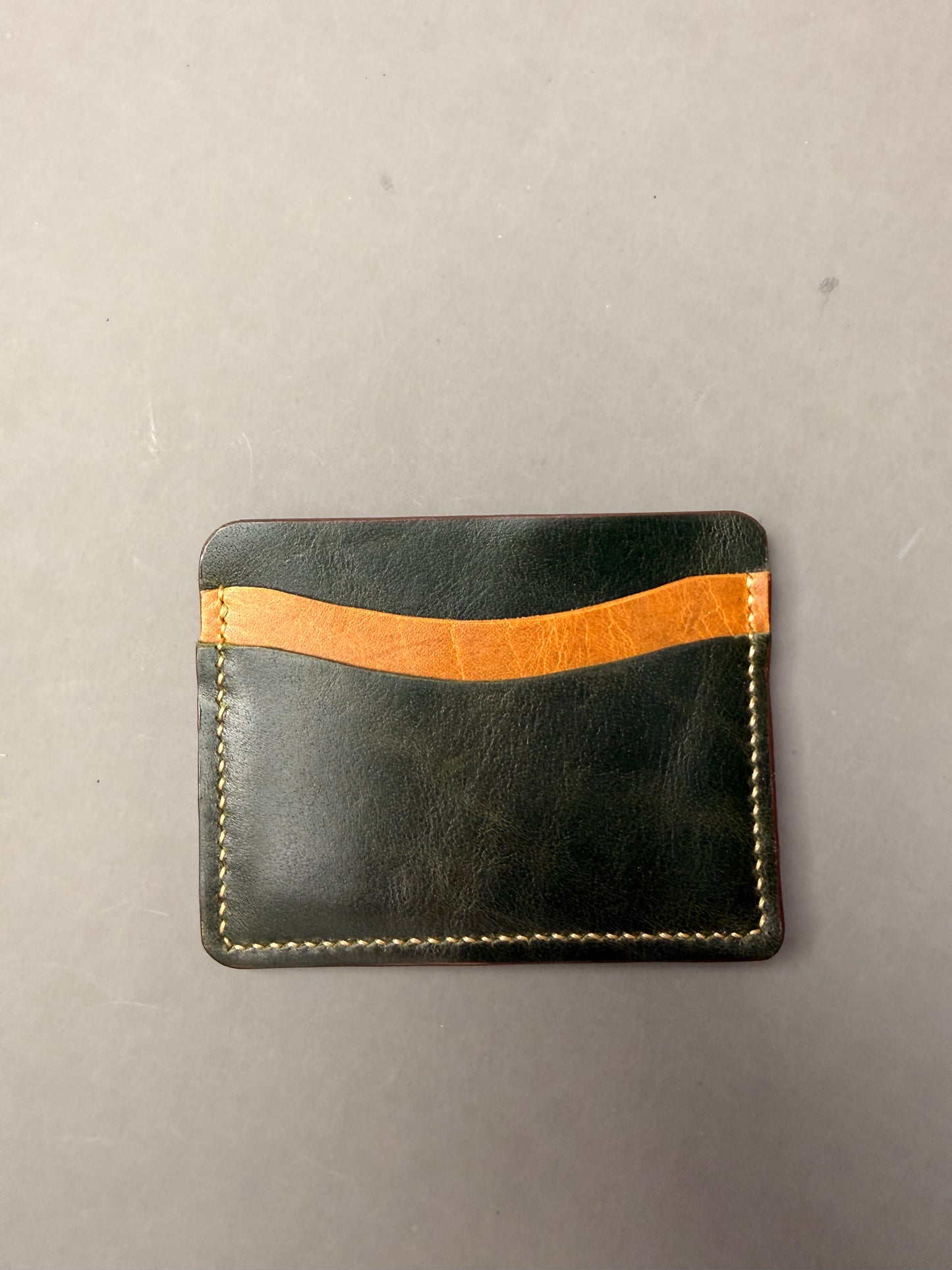 Handmade Minimalist Leather Wallet, Hand Stitched
