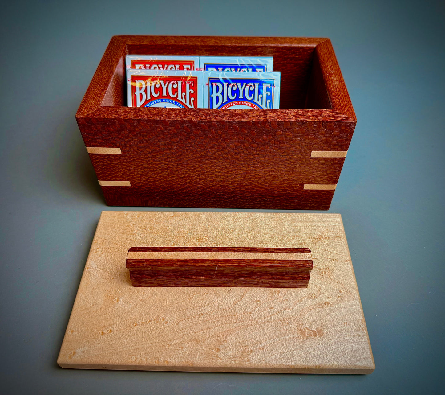 Handcrafted Leopard Wood and Birdseye Maple Keepsake Box