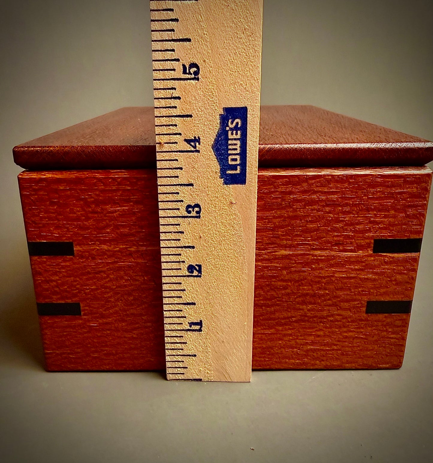 Handcrafted Leopardwood Keepsake Box - with African Blackwood Splines