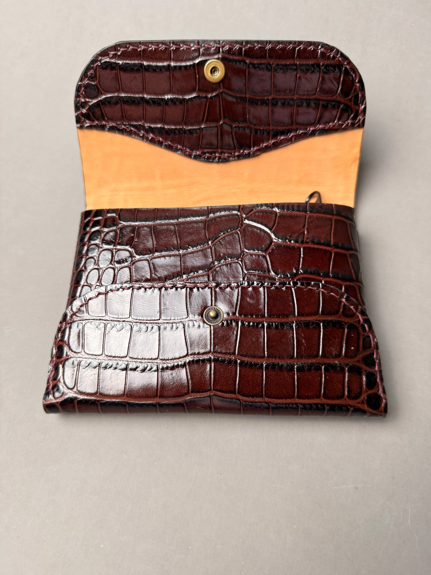 Oversized Leather Wallet - with zippered removable pouch