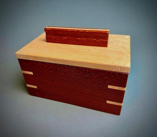 Handcrafted Leopard Wood and Birdseye Maple Keepsake Box